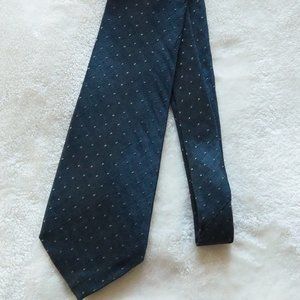 Donna Karan Signature collection Silk Tie Made in USA -- Black with tan dot